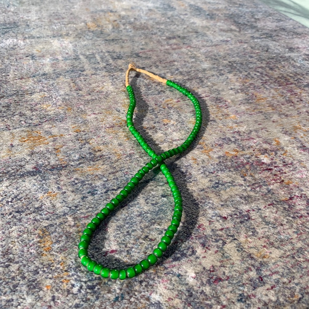 Bright Green Glass Bead Necklace